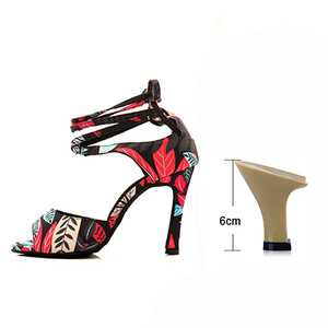 Ladingwu Salsa deju apavi sievietēm, meitenēm, vienkāršs stils, jauni, moderni ziedu džinsa latīņu deju apavi ar mīkstu apakšu balles deju apavi