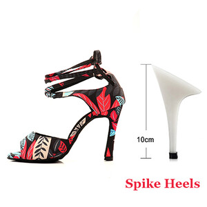 Ladingwu Salsa deju apavi sievietēm, meitenēm, vienkāršs stils, jauni, moderni ziedu džinsa latīņu deju apavi ar mīkstu apakšu balles deju apavi