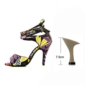 Ladingwu Salsa deju apavi sievietēm, meitenēm, vienkāršs stils, jauni, moderni ziedu džinsa latīņu deju apavi ar mīkstu apakšu balles deju apavi