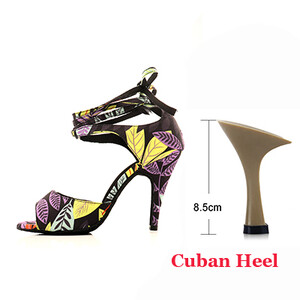 Ladingwu Salsa deju apavi sievietēm, meitenēm, vienkāršs stils, jauni, moderni ziedu džinsa latīņu deju apavi ar mīkstu apakšu balles deju apavi