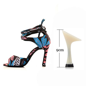 Ladingwu Salsa deju apavi sievietēm, meitenēm, vienkāršs stils, jauni, moderni ziedu džinsa latīņu deju apavi ar mīkstu apakšu balles deju apavi