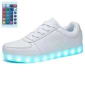 30-46 izmēra LED apavi bērniem, zēniem, meitenēm, spīdošas kedas ar gaismām kvēlojošām Led čībām bērniem un pieaugušajiem paredzētajām feminino tenisēm