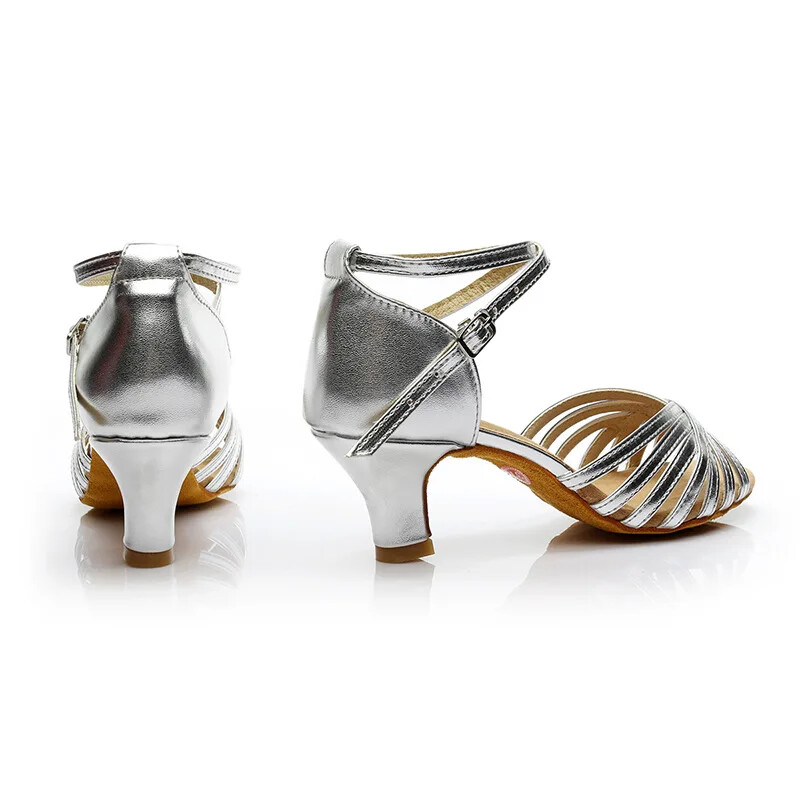 Ženske plesne cipele za salsu Djevojčice Latino plesne cipele srebrne zlatne PU potpetice 5/7 cm meke plesne cipele ženske cipele za nastup