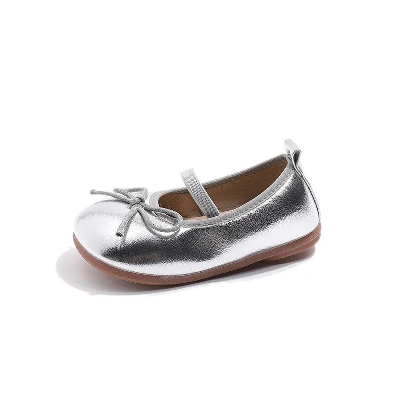 Proljetne i jesenske dječje male kožne cipele za djevojčice 2024. Modne jednostruke cipele za korejske djevojčice s mašnom i mekim potplatom protiv klizanja