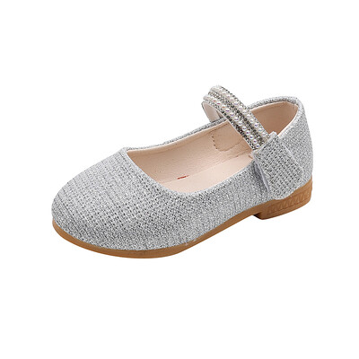 Bling Χρυσό Ασημένιο Πορλ Κέντημα Παπούτσια Μπαλαρίνας Βρεφικά κοριτσίστικα με στρογγυλά δάχτυλα Μαργαριτάρι λουράκι Mary Janes Παιδικό Luxury Glitter Party Zapatos