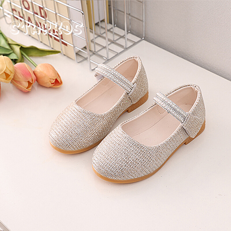 Bling Χρυσό Ασημένιο Πορλ Κέντημα Παπούτσια Μπαλαρίνας Βρεφικά κοριτσίστικα με στρογγυλά δάχτυλα Μαργαριτάρι λουράκι Mary Janes Παιδικό Luxury Glitter Party Zapatos