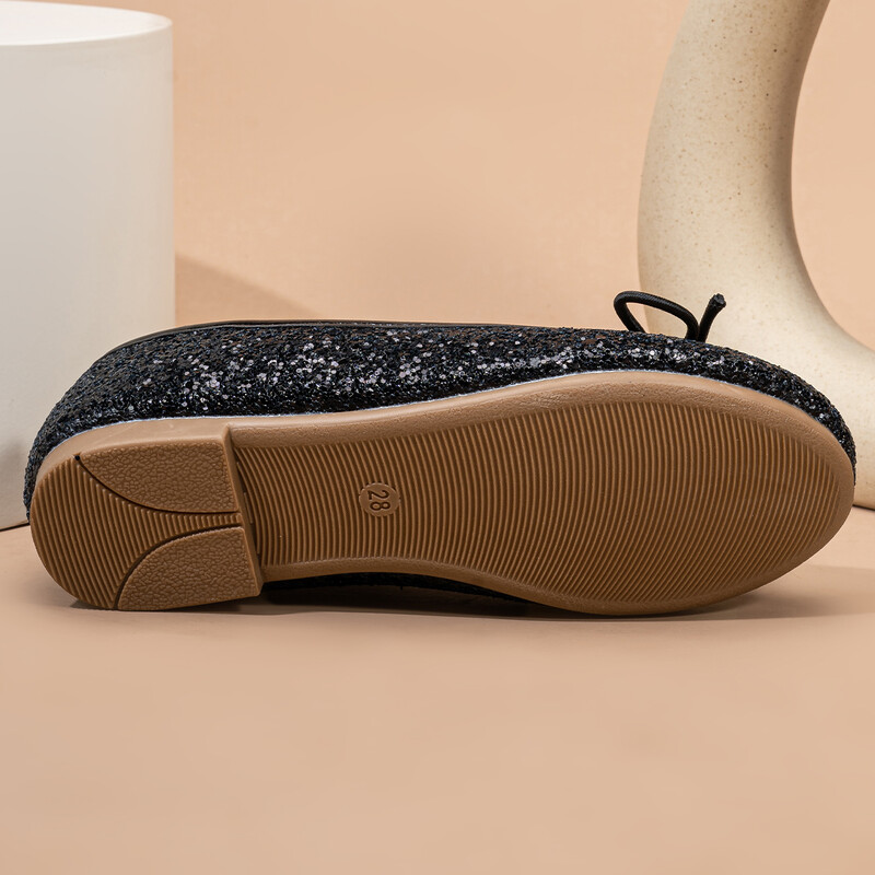 Nove baletne plesne cipele sa šljokicama za djevojčice iz 2024. Slatke cipele s okruglim prstima s leptirima i ravnim prstima Dječje modne elegantne cipele za zabavu