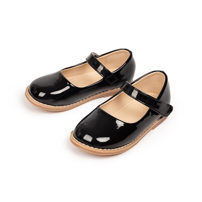 KIDSUN Black Fashion Bērnu apavi meitenēm Svinīga sprādze Gumijas zole Āda Princeses Kleita Apavi klasiskais izmērs 21-32