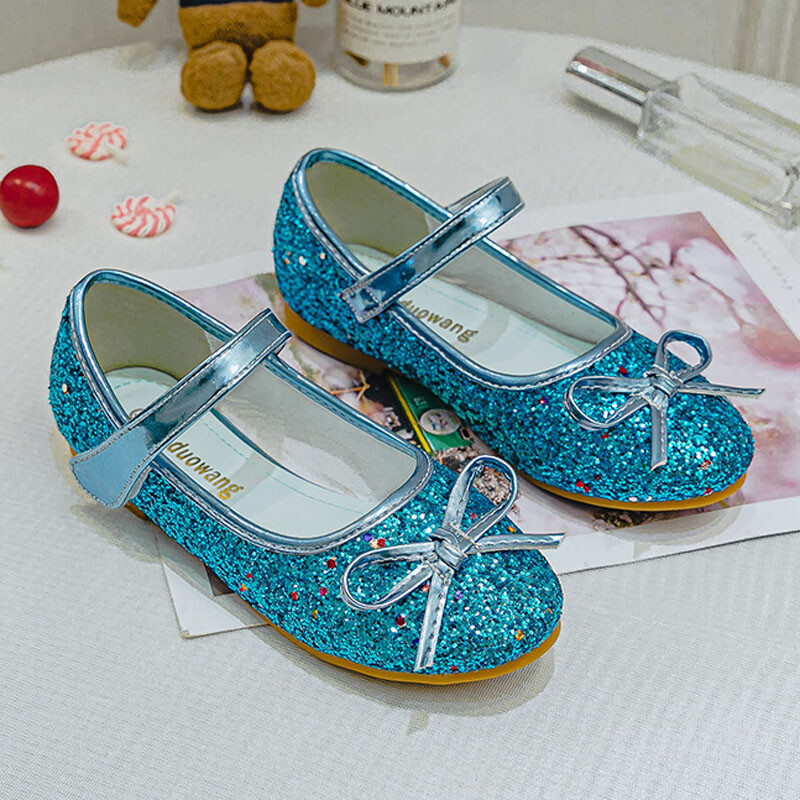 Princess cipele za djevojčice Proljeće Jesen Dječja modna mašna Plesne cipele za zabavu Dječje kožne cipele Ljetne sandale za djevojčice sa šljokicama CSH1203