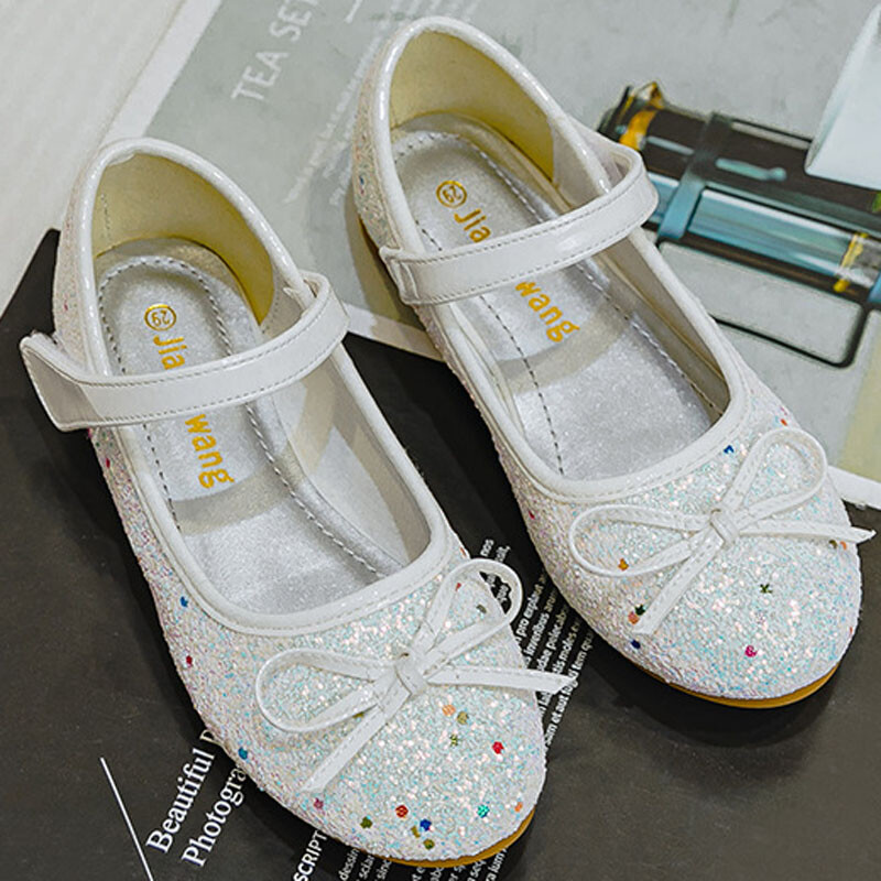 Princess cipele za djevojčice Proljeće Jesen Dječja modna mašna Plesne cipele za zabavu Dječje kožne cipele Ljetne sandale za djevojčice sa šljokicama CSH1203