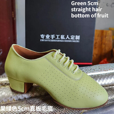 Skolotāju apavi Sieviešu latīņu deju apavi balles zālei Sieviešu govs ādas Modernie džeza deju apavi Oranžas un zaļas salsas deju apavi