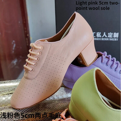 Skolotāju apavi Sieviešu latīņu deju apavi balles zālei Sieviešu govs ādas Modernie džeza deju apavi Oranžas un zaļas salsas deju apavi