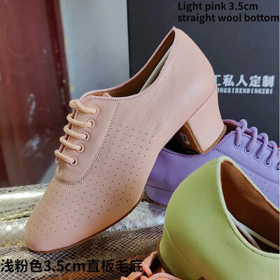 Skolotāju apavi Sieviešu latīņu deju apavi balles zālei Sieviešu govs ādas Modernie džeza deju apavi Oranžas un zaļas salsas deju apavi