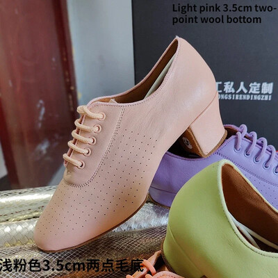 Skolotāju apavi Sieviešu latīņu deju apavi balles zālei Sieviešu govs ādas Modernie džeza deju apavi Oranžas un zaļas salsas deju apavi