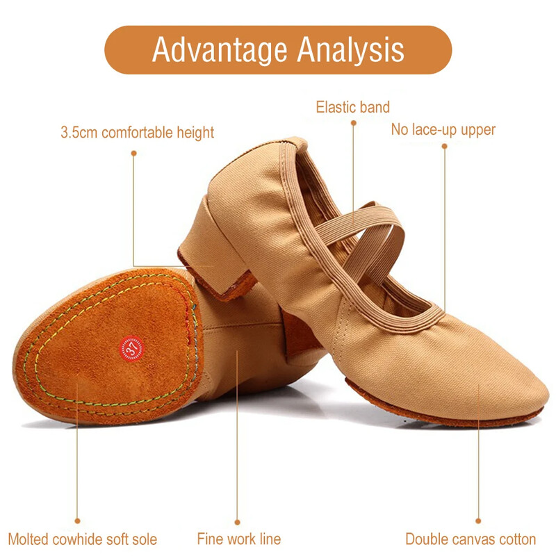 Jazz Ballroom Canvas Dance Cipele za odrasle Ženske učiteljice Meki potplat Latino Modern Dance Nacionalne cipele Standardna praksa Hot Sale