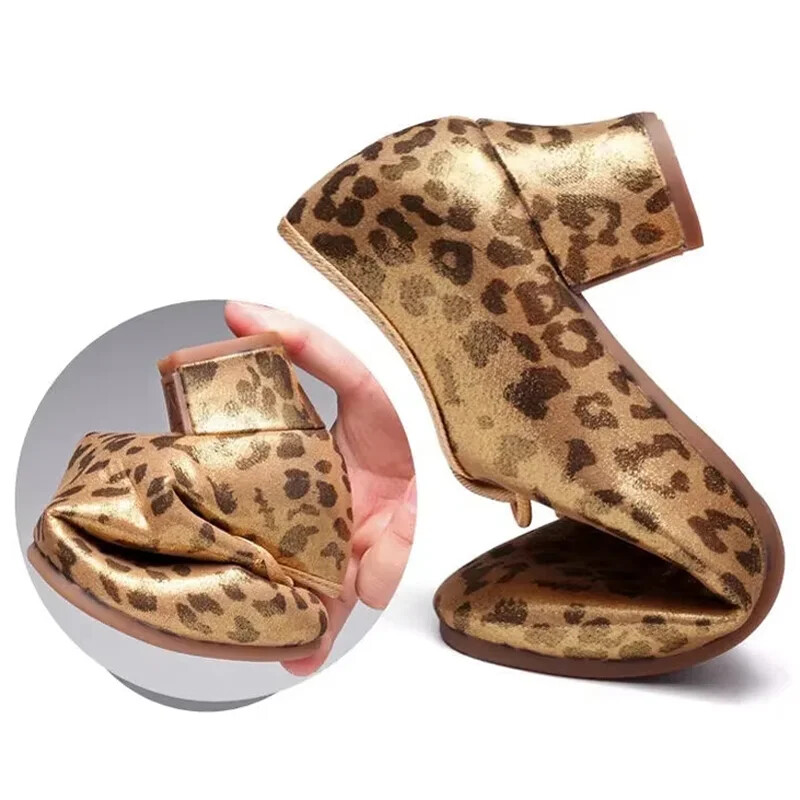 Salsa Jazz tantsukingad naiste tüdrukutele Kuldsed leopardimustrilised Ladina tantsukingad naistele Pehme tallaga pitsiga 5 cm kõrged kontsad