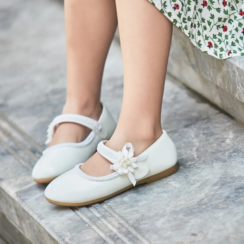 1 2 3 4 5 6 7T Nove kožne cipele za djevojčice Dječje cipele s cvijećem Cipele za koktel princeze za djevojčice Cipele za vjenčanice