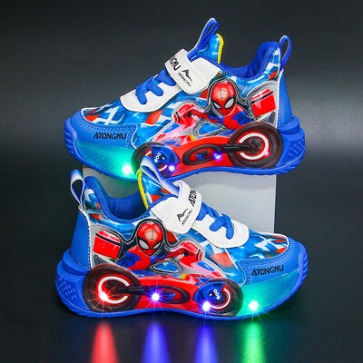 Pantofi Spiderman Copii Pantofi Casual Băieți Pantofi LED Pantofi Tenis Copii Nouă Modă Omul Păianjen Pantofi Luminosi Mărimea 23-35