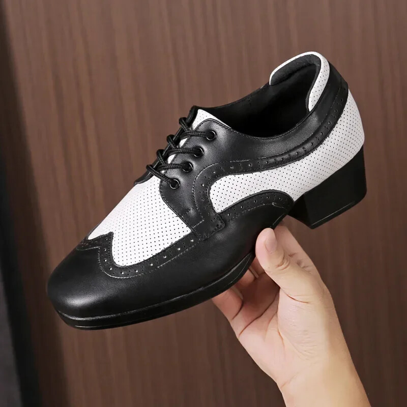 Νέα ανδρικά λάτιν παπούτσια χορού Chunqiuji Ανδρικά παπούτσια για ενήλικες Ενώστε μαζί Επαγγελματικά παπούτσια Salsa Corium με χαμηλό τακούνι τανγκό για χορό