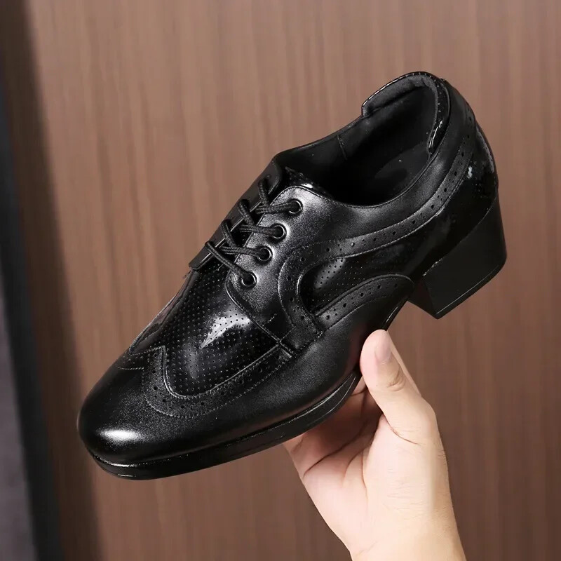 Νέα ανδρικά λάτιν παπούτσια χορού Chunqiuji Ανδρικά παπούτσια για ενήλικες Ενώστε μαζί Επαγγελματικά παπούτσια Salsa Corium με χαμηλό τακούνι τανγκό για χορό