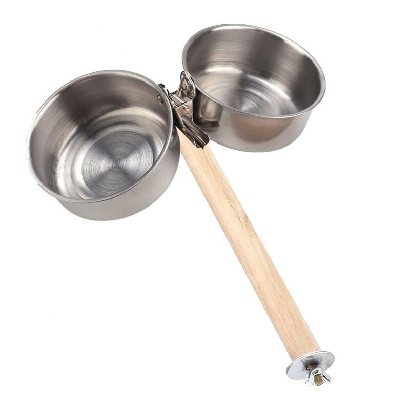 Hranilica za ptice za hranjenje, 2 kom., kopča, stalak, kavez za papige za kućne ljubimce, smuđ, hrana, voda, dvostruka zdjela, hranilica za ptice