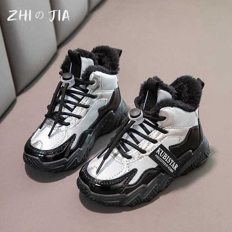 2025 Μόδα για αγόρια για κορίτσια Χοντρή σόλα παιδικά παπούτσια εξωτερικού χώρου ελεύθερου χρόνου Ανθεκτικά ψηλά δερμάτινα βελούδινα παπούτσια Χειμερινά ζεστά αθλητικά παπούτσια