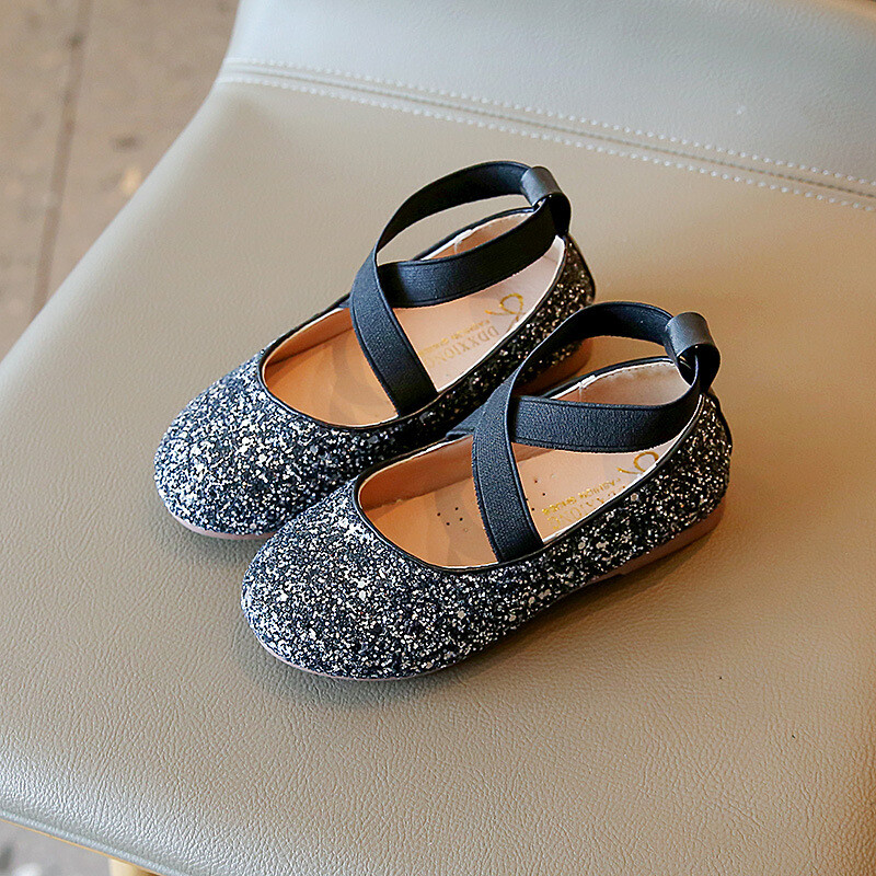 Princess Glitter Δερμάτινα παπούτσια για κορίτσια Μαλακά άνετα, γυαλιστερά παιδικά παπούτσια με παγιέτες Γλυκό νυφικό φλατ Παπούτσια Mary Jane