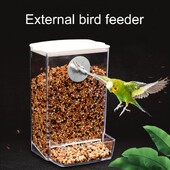 Paukščių šėryklos automatinis papūgos lesyklėlės girtuoklis su dulkėms atspariu dangčiu, montuojamas Budgie Cockatiel Conure maisto dozatoriumi naminiams gyvūnėliams