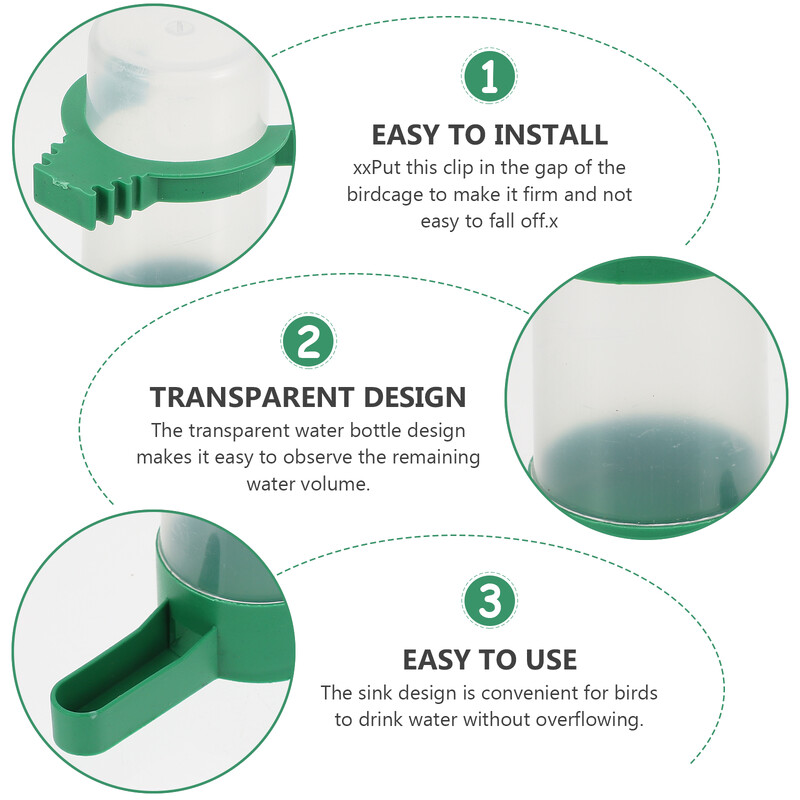 10 vnt. Paukščių vandens lesyklėlė Lauko girdykla geriamojo fontano Papūgos narvelio priedai Vonia