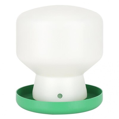 Naminių gyvūnėlių bridų automatinis girdymo fontanas didelis plastikinis žalias dangtelis baltas statinis paukščių girtuoklio lesyklėlės dozatorius balandžiams papūgoms