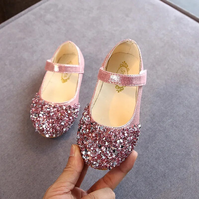Maziem bērniem Meiteņu Apavi Mirdzoši Ādas Dzīvokļi Maziem Bērniem Bērnu Kleita Apavi Princeses Sweet Loafers Mīksts Dejošanai