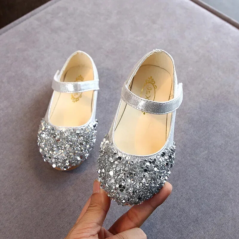 Νήπια Κοριτσίστικα Παπούτσια Glitter Δερμάτινα Flats For Little Παιδικά Παιδικά Φόρεμα Παπούτσια Princess Sweet Loafers Soft For Dance