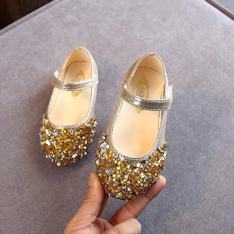 Νήπια Κοριτσίστικα Παπούτσια Glitter Δερμάτινα Flats For Little Παιδικά Παιδικά Φόρεμα Παπούτσια Princess Sweet Loafers Soft For Dance