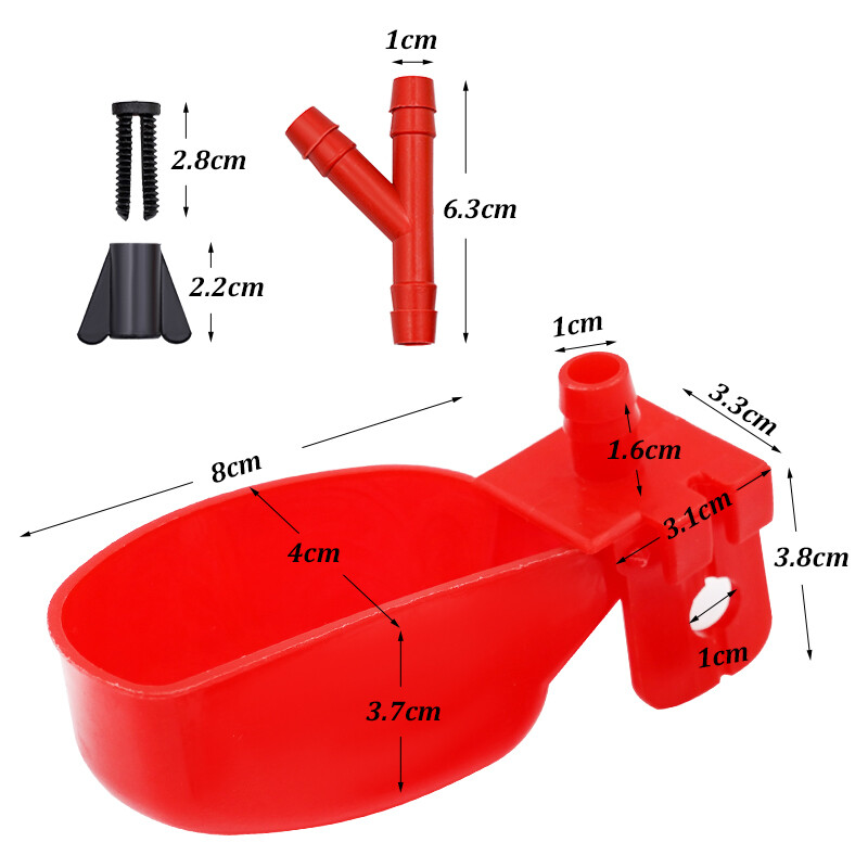 5 rinkiniai paukščių putpelių vandens gertuvės dubenėlio gėrimo puodeliai, automatiniai putpelių girdytuvai, skirti 10 mm vamzdžių paukščių papūgos girdykloms