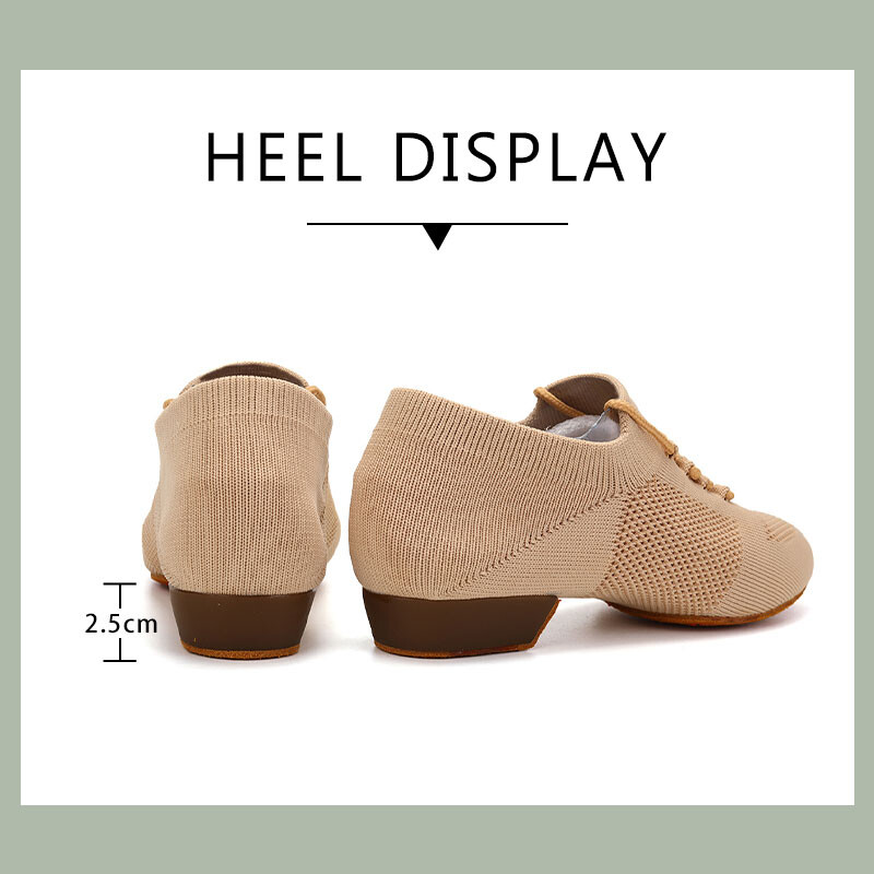 Ženske plesne cipele Pletene učiteljske cipele Mekani potplat Latino cipele s niskom petom Baletne plesne cipele Jazz Ballroom Tenisice za djevojčice