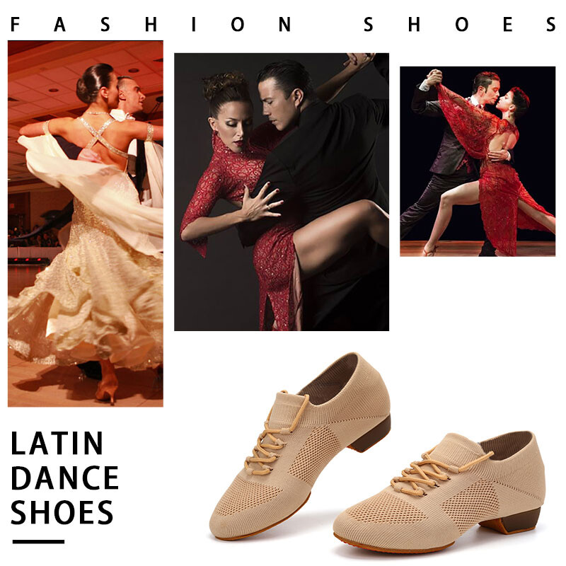 Ženske plesne cipele Pletene učiteljske cipele Mekani potplat Latino cipele s niskom petom Baletne plesne cipele Jazz Ballroom Tenisice za djevojčice