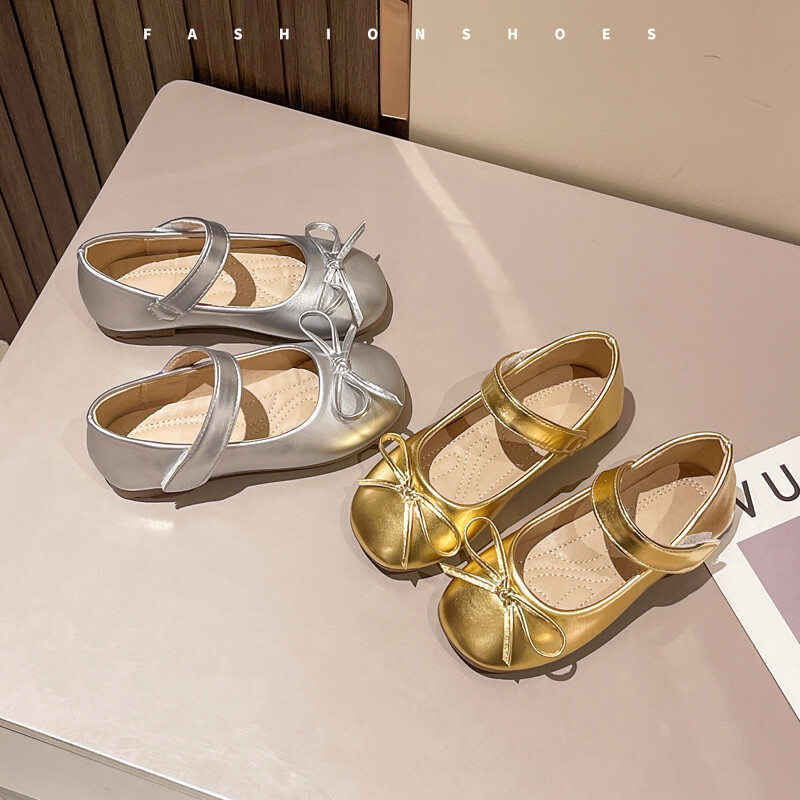 Βρεφικά κοριτσίστικα δερμάτινα παπούτσια για γαμήλια πάρτι Stage Flats με φιόγκο Princess Kids Mary Janes Παιδικά παπούτσια φόρεμα Glossy Chic