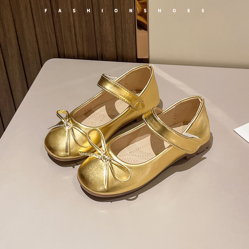 Βρεφικά κοριτσίστικα δερμάτινα παπούτσια για γαμήλια πάρτι Stage Flats με φιόγκο Princess Kids Mary Janes Παιδικά παπούτσια φόρεμα Glossy Chic