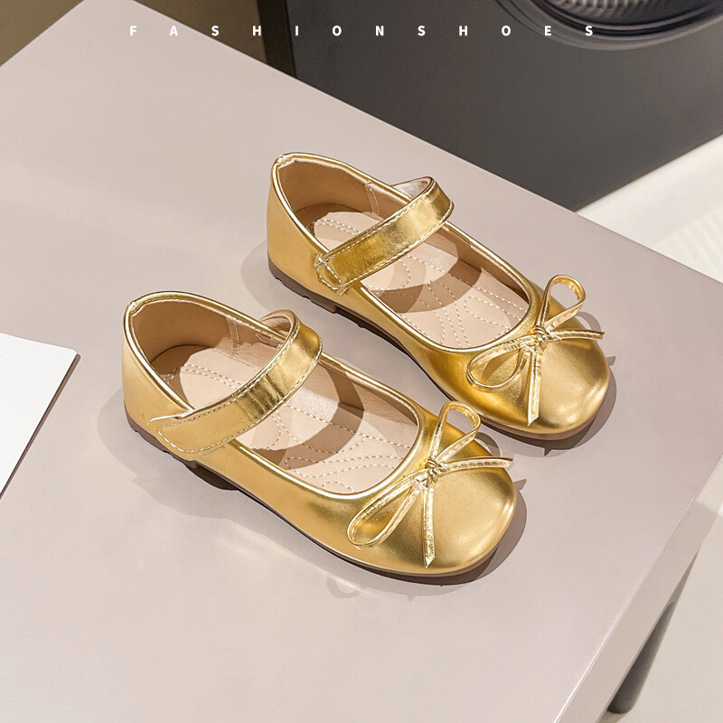 Βρεφικά κοριτσίστικα δερμάτινα παπούτσια για γαμήλια πάρτι Stage Flats με φιόγκο Princess Kids Mary Janes Παιδικά παπούτσια φόρεμα Glossy Chic