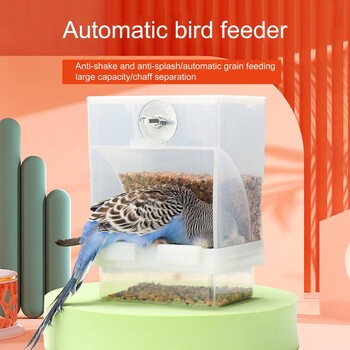 Bird Feeders Αυτόματη τροφοδοσία πουλιών με μεγάλη χωρητικότητα No Mess Parrot Feeder Drinker Acrylic Seeds Δοχείο τροφίμων για μικρά πουλιά