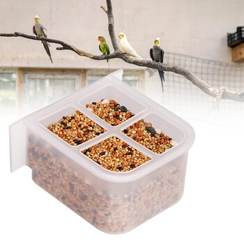 1 τεμ. Parrot Feeder Drinker Bird Supplies Cage Birds Water Hanging Bowl Box Pet Plastic Food Container Dispenser Bird Supplies