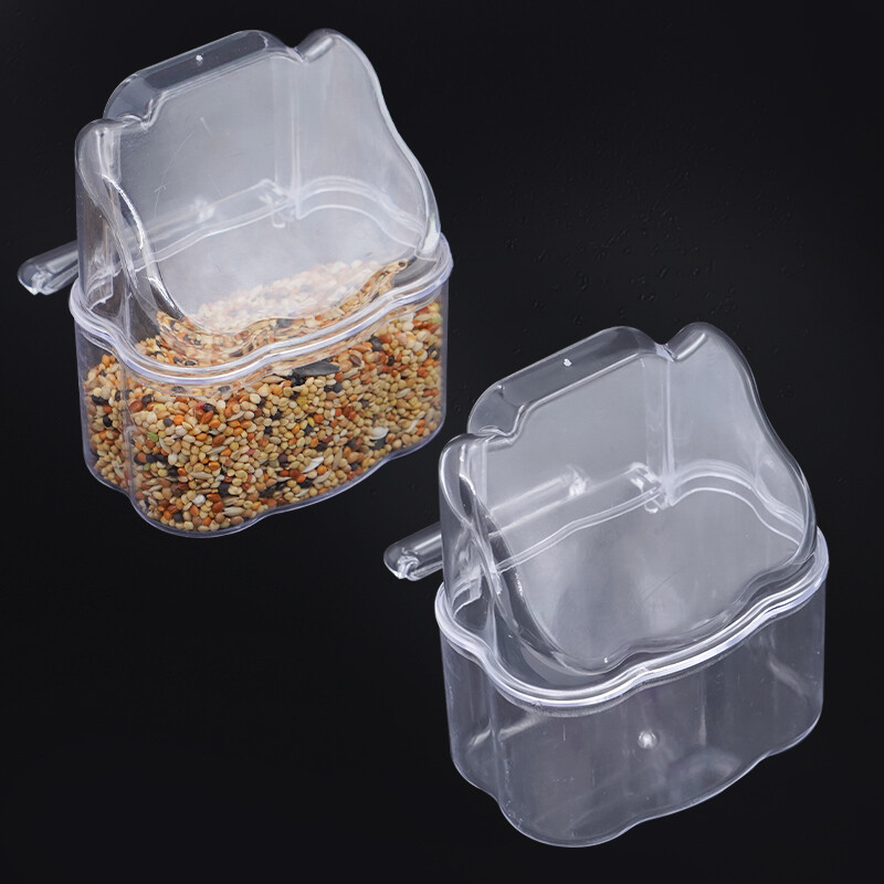 1 vnt. papūgos lesyklėlė, gertuvė paukščių reikmenys narveliams paukščiams vandens kabančių dubenėlių dėžutė naminių gyvūnėlių plastiko maisto konteinerių dozatorius paukščių reikmenys