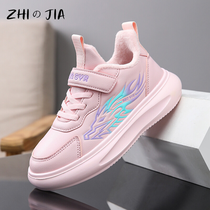 Nauji žieminiai vaikiški pliušiniai šilti batai berniukams ir mergaitėms, naujametiniai odiniai sportbačiai, madinga ir madinga deranti avalynė 29-39