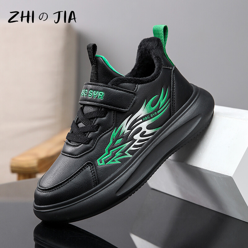 Nauji žieminiai vaikiški pliušiniai šilti batai berniukams ir mergaitėms, naujametiniai odiniai sportbačiai, madinga ir madinga deranti avalynė 29-39