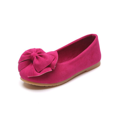 Vaikiški Bowtie Mocasin Loafers Pavasaris Ruduo Mergaičių Princesės Saldūs Batai Laisvalaikio lanko mazgai Minkšti vaikiški zomšiniai batai mažiems vaikams