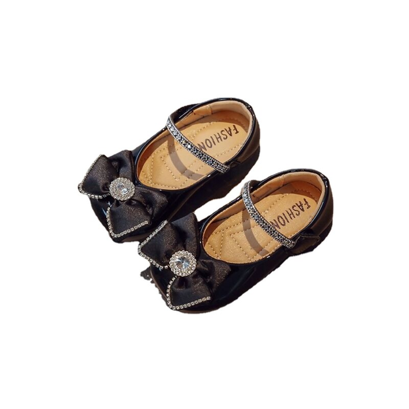 2023 Παιδικά Princess Shoes Luxury Crystal Pearl Party Flat παπούτσια λουστρίνι τριών χρωμάτων Shallow Chic παιδικά παπούτσια