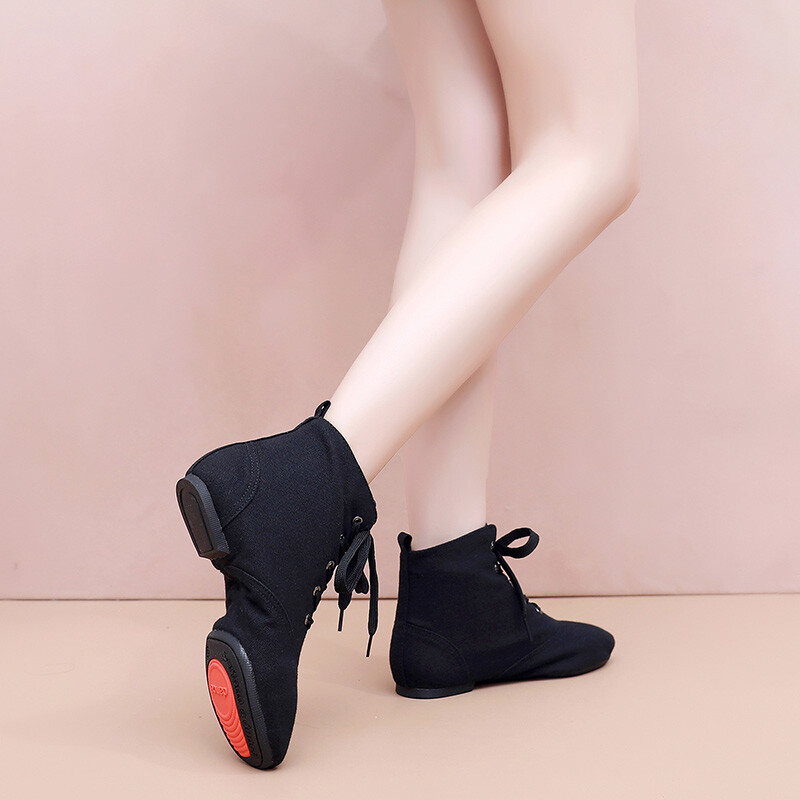 Sieviešu prakses deju apavi Deju kedas Džeza dejas Augstas auguma pieaugušo bērnu baleta apavi Audekls Džeza zābaki ar mīkstu zoli Danc