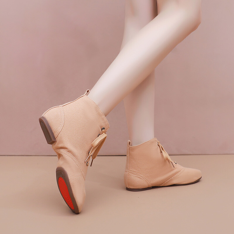 Sieviešu prakses deju apavi Deju kedas Džeza dejas Augstas auguma pieaugušo bērnu baleta apavi Audekls Džeza zābaki ar mīkstu zoli Danc