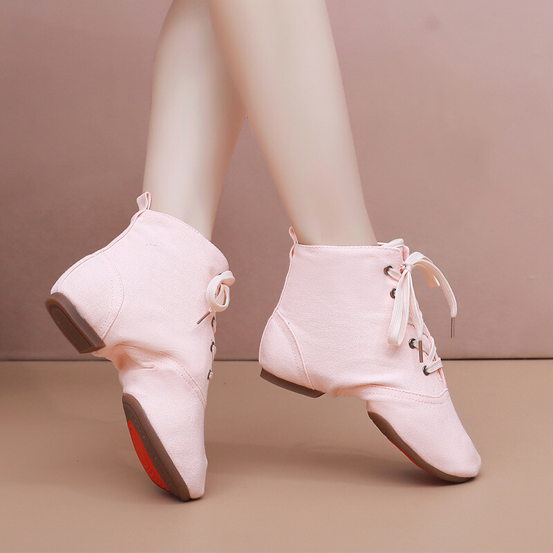 Sieviešu prakses deju apavi Deju kedas Džeza dejas Augstas auguma pieaugušo bērnu baleta apavi Audekls Džeza zābaki ar mīkstu zoli Danc