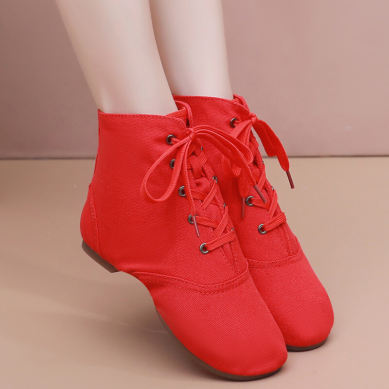 Sieviešu prakses deju apavi Deju kedas Džeza dejas Augstas auguma pieaugušo bērnu baleta apavi Audekls Džeza zābaki ar mīkstu zoli Danc